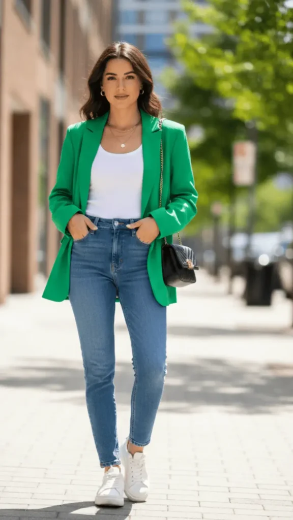 Chic Emerald Green Blazer Outfit
