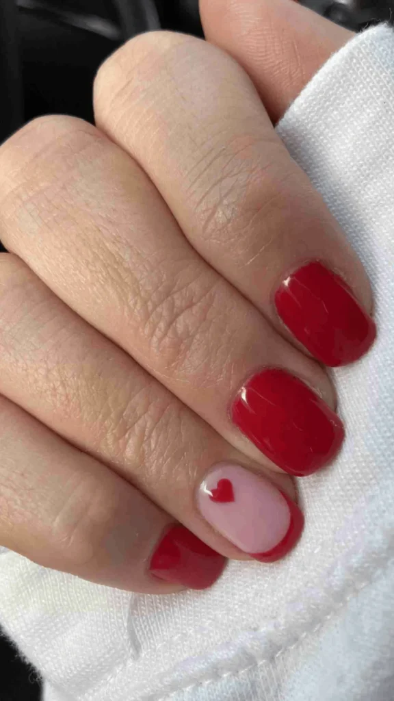 Cherry Red with Subtle Heart Accent