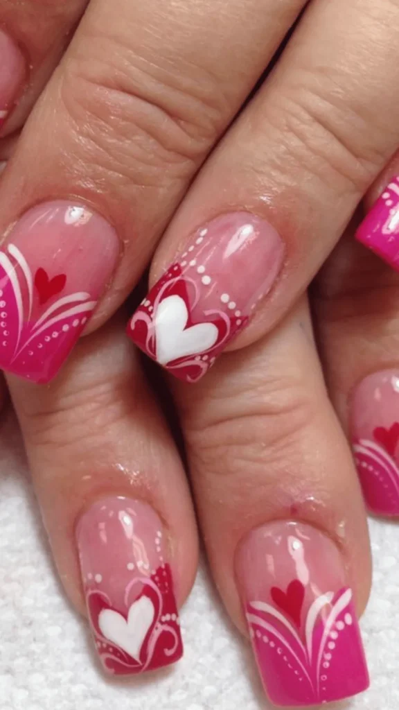 Pink Swirls & Heart Accents