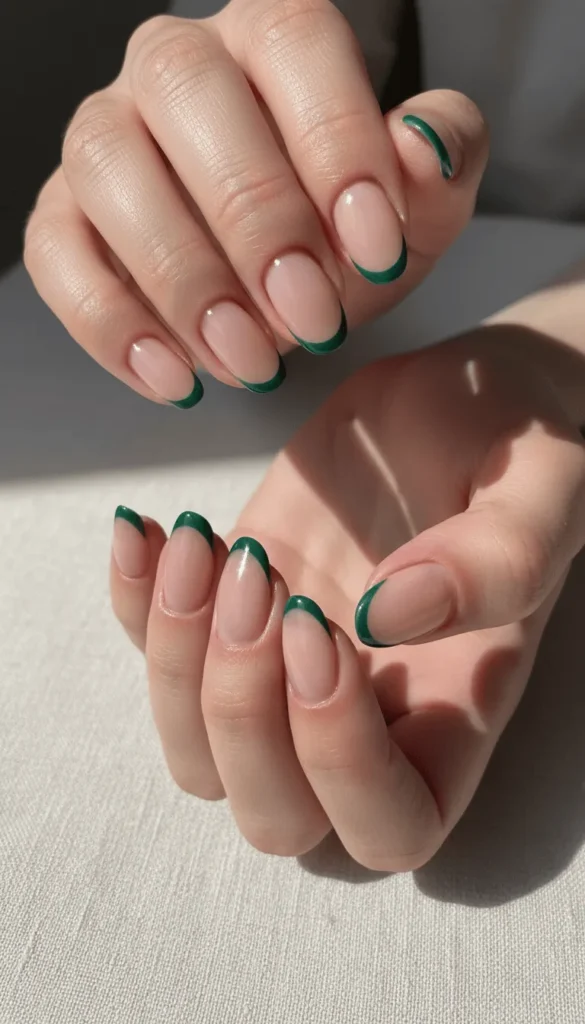 Emerald Green French Tips