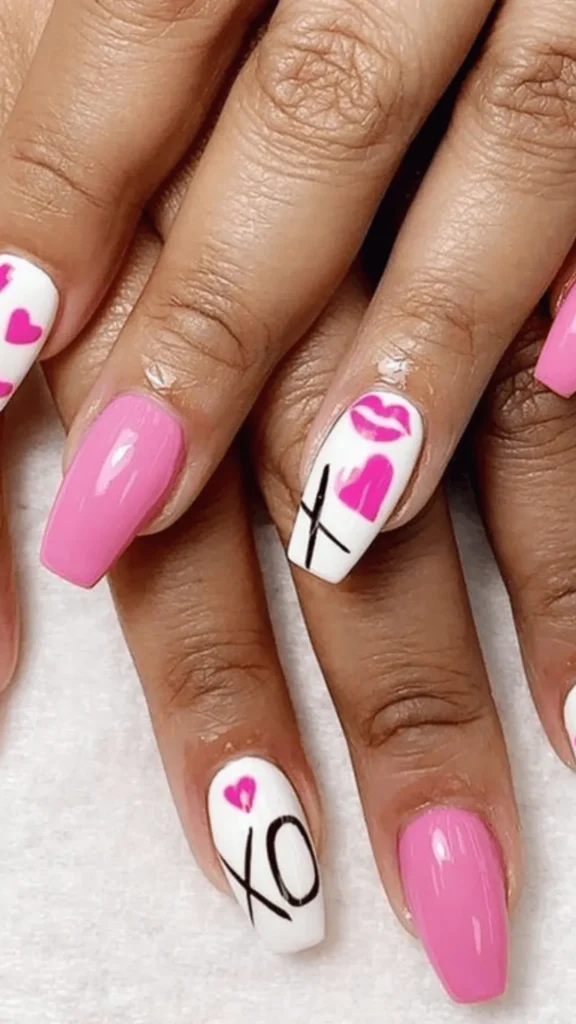 XO Kisses & Pink Hearts