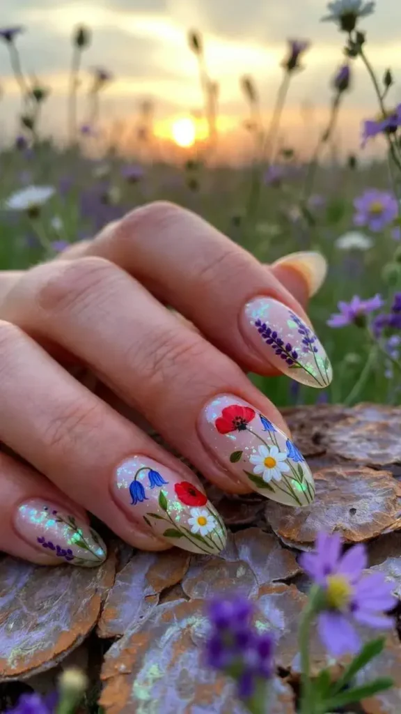 Wildflower Meadow Nail Art