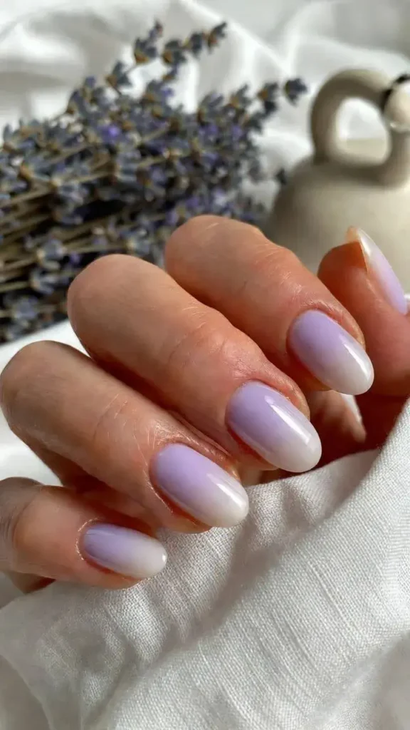 Lavender Ombré Fade Nails