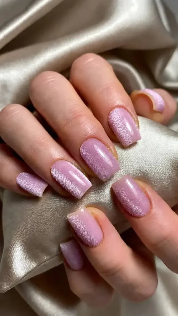 Velvet Lavender Textured Nails