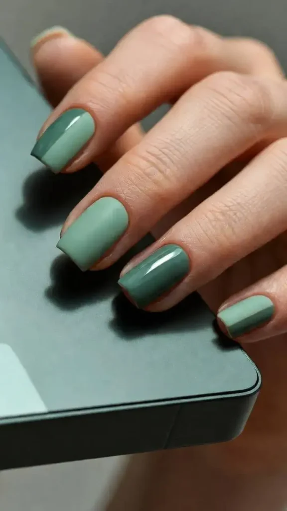 Matte & Gloss Mix Block Nails