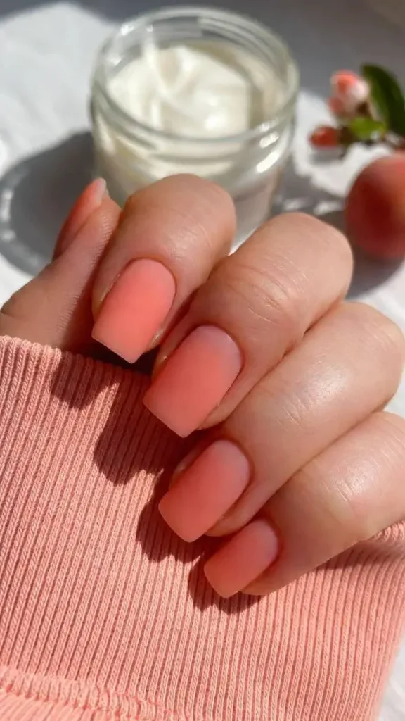Soft Peach Matte Nails