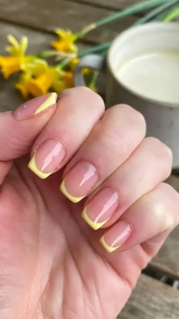 Sunny Yellow French Tip Nails