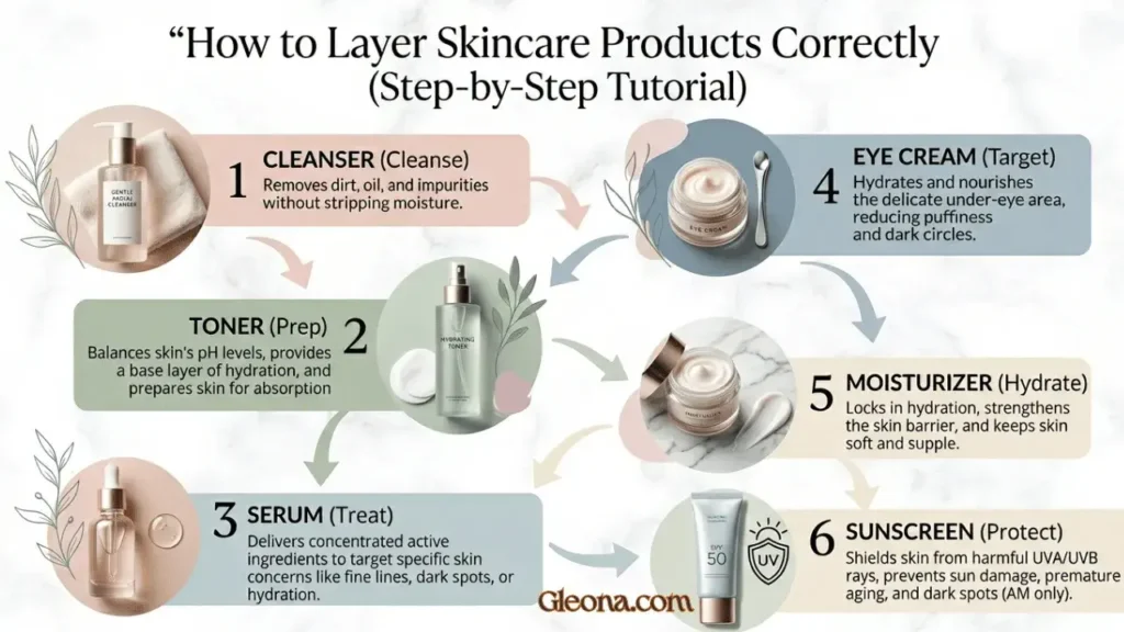 How to Layer Skincare Products Correctly (Step-by-Step Tutorial)